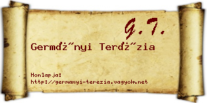 Germányi Terézia névjegykártya